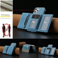 thumbnail image 2 of Allytechgroup 2-in-1 Magnetic Wallet Case for Apple iPhone 11, Detachable Card Holder with Zipper Pocket RFID Blocking Kickstand PU Leather Protective Flip Cover with 6 Slots, Lightblue, 2 of 6