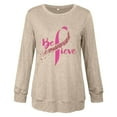thumbnail image 2 of Breast Cancer Sweatshirts Womens Vintage Loose Fit Casual Pullover Crew Neck Sweatshirt Long Sleeve Tops (XL, Beige), 2 of 5