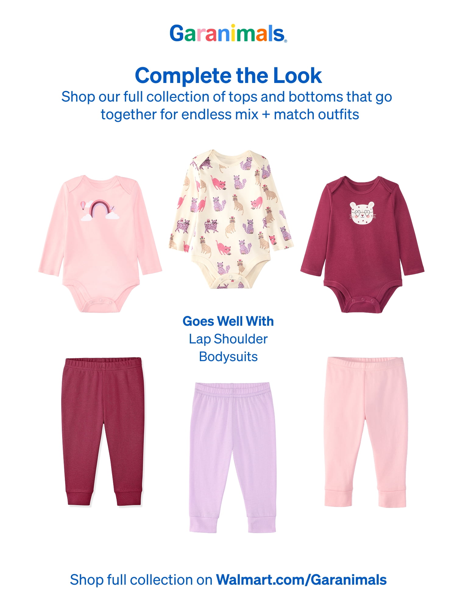 Garanimals Newborn & Baby Girl 100% Cotton Jogger Pants, Sizes 0–24M, Single or 4-Pack