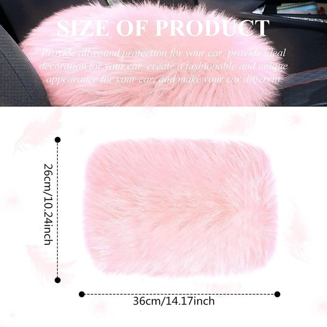 Taian Furry Armrest Cover Auto Center Apoyabrazos Cover Car Soft Console Pad Fluffy Seat Box Cover Furry Car Apoyabrazos Pad Cover para la mayoría de la decoración de la caja del coche