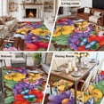 thumbnail image 5 of Area Rug for Living Room, Spring Flowers Non-Slip Indoor Large Carpet for Bedroom/Dining Room, Watercolor Farmhouse Colorful Wooden Grain Washable Low-Profile Rectangle Floor Runner Rugs - 5 x 8 Ft, 5 of 8