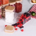 thumbnail image 2 of 10 Pcs Glass Spice Jars 8oz Clear Empty Square Food Storage Containers with Bamboo Airtight Lid and Labels - Thicken Small Glass canister, 2 of 8