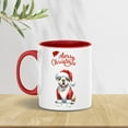 thumbnail image 3 of Merry Christmas Bulldog Santa Hat Xmas Tree Winter Holiday 11oz Accent Two-tone Mug Dog Lover Gifts Idea Coffee Tea Cup - 01013, 3 of 5