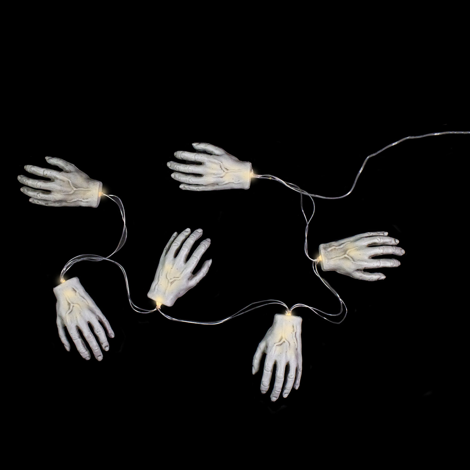 Set of 6 Skeleton Hands Halloween Light Set