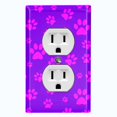 thumbnail image 1 of Metal Light Switch Plate Cover Puppy Dog Paw Prints Neon Purple DOG029, 1 of 13