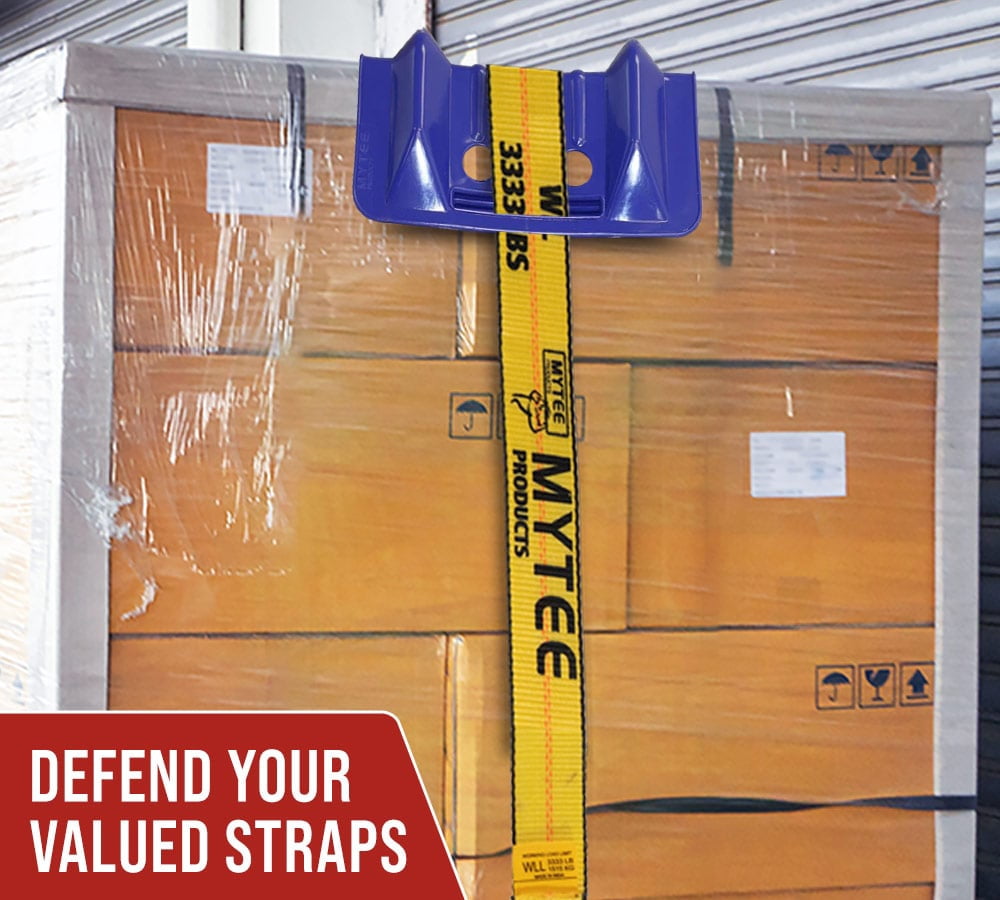(40 Pack) 4" x 4" x 10" Blue Corner Protector V Shaped Flatbed Edge Guards with Carrying Case - Cargo Load Corner Edge Protector and Tie-Down Strap Guard for Flatbed