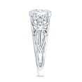 thumbnail image 3 of Oval Lab Grown Diamond Filigree Engagement Ring - 1 Ct Diamond - EF-VS Grade, 10K White Gold, US 6.50, 3 of 8