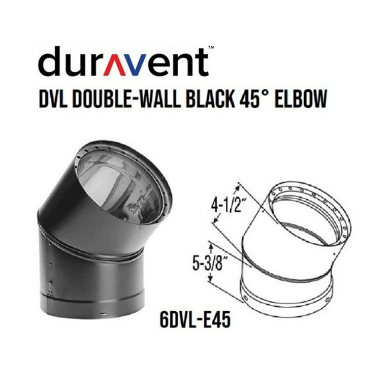 DuraVent 6 - Inch Diameter DVL Double-Wall Black Stove Pipe And Components