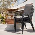 thumbnail image 2 of Sour Citrus Patio Dining Chairs Set of 4, Outdoor Stackable Armrest Textilene Iron Chairs Space Saving for Lawn, Poolside, Garden, Backyard, Brown, 2 of 7