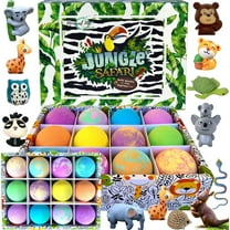 Jungle Safari Bath Bombs for Kids with Toys Inside by Mineral Me California w/ Mild Fruity Scent