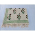 thumbnail image 6 of Handmade Block Print Cotton Throw Blanket with Tassels – Beige Boho Floral Couch Throw – Farmhouse Decorative Sofa Blanket, 6 of 9