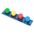 thumbnail image 3 of 4 Buttons Keyboard Module with Hat Keypad, 3.3-5V Digital Output Keypad Module for ARM Raspberry Pi Arduino (Mix Color), 3 of 14