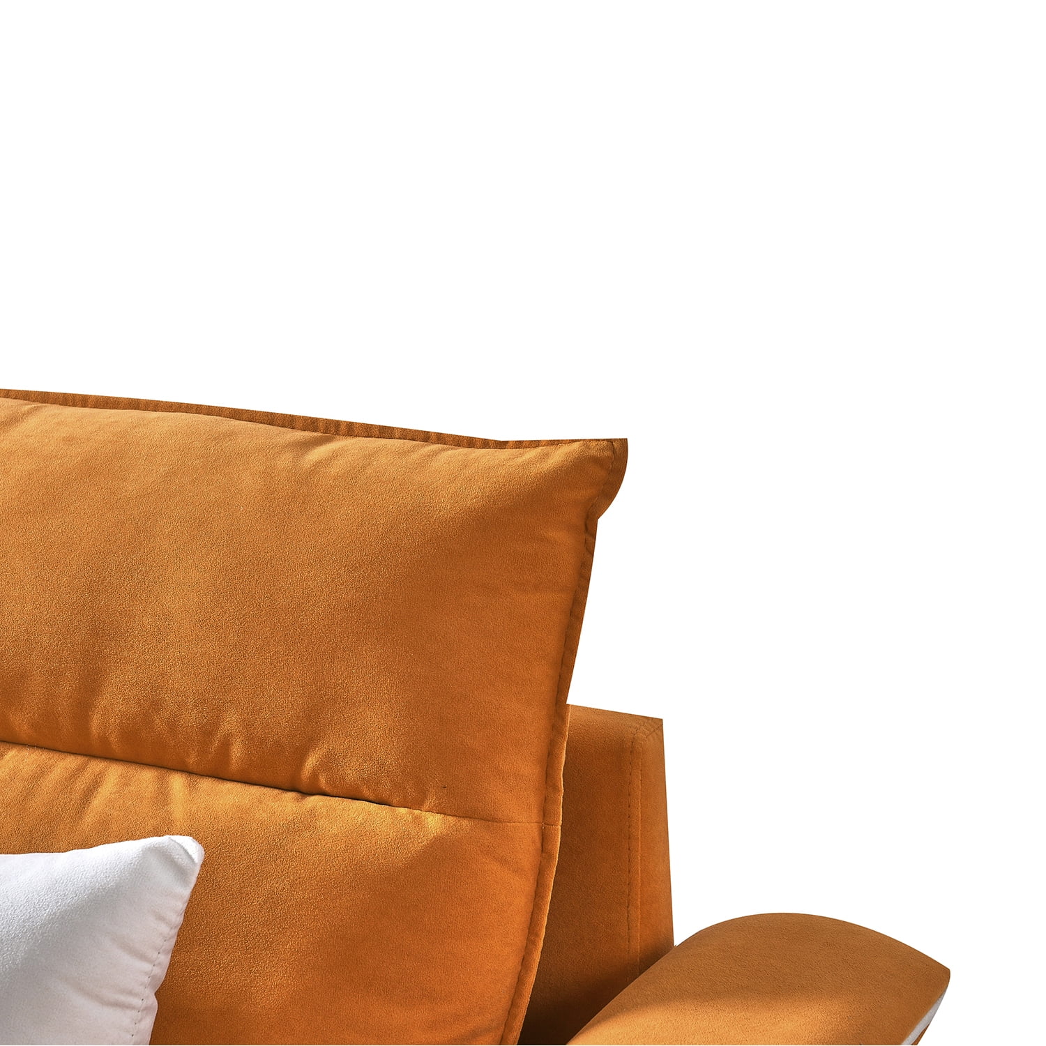Resenkos Modern Sofa for Living Room Large Velvet Fabric U-Shape Sofa Set for Living Room, Couch for Bedroom Double Extra Wide Chaise Lounge Couch, Orange