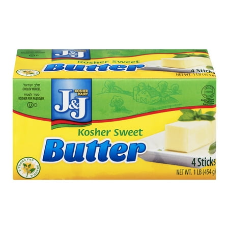 J&J Kosher Sweet Butter Sticks, 16 Oz., 4 Count