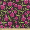 thumbnail image 1 of Flowers Sofa Upholstery Fabric by the Yard, Natural Theme Pink Flowers Leaves in Repeating Design Garden Art, Decorative Fabric for DIY and Home Accents, Pink Dark Purple and Green by Ambesonne, 1 of 5