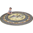 thumbnail image 2 of Joy Carpet Kid Essentials Infants and Toddlers Carousel Rug Round Yellow 5'4", 2 of 2