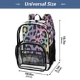 thumbnail image 4 of PVC Transparent Backpacks Clear Backpack for Travel and Outings Rainbow Colors Leopard Print, 4 of 7