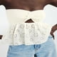 thumbnail image 3 of Suéter de punto para mujer con top de tubo sin tirantes con costura bordada hueca y decoración de nudos de estilo europeo y americano, 3 of 6