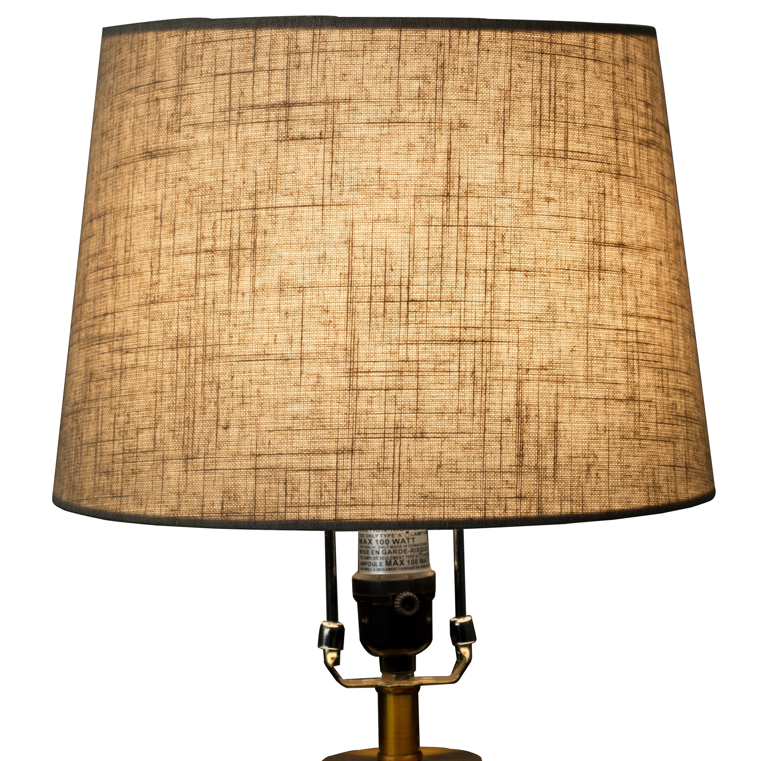 Urbanest French Drum Lamp Shade,Textured Linen, 10x12x8.5", Gray Tone