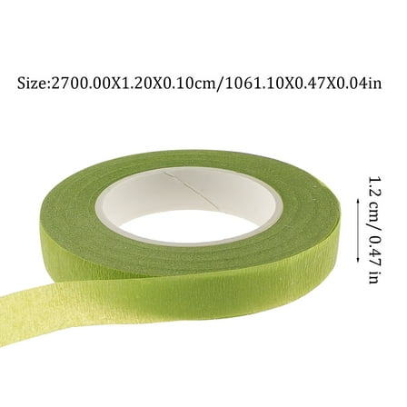 Moluckfu Gummed Paper Floral Tape Olive Green 6 Rolls 1063Inches Each