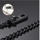 thumbnail image 4 of Cadena de puerta antirrobo, tope de puerta estrecho, cerradura de puerta antirrobo con resorte, con tornillos, para puertas interiores de casa, tratamiento superficial de acero inoxidable cepillado negro mate [201 versión más gruesa mejorada JM, 4 of 5
