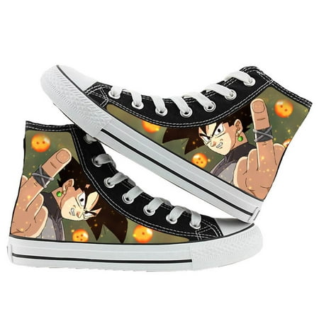 

Anime Dragon Ball Printed High Top Canvas Sneakers Flats Shoes Slip-Ons Lace-up Skateboarding Shoes