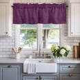 thumbnail image 2 of Purple Burlap Texture Farmhouse Short Window Curtain Valances, Farmhouse Vintage Purple Rod Pocket Kitchen Valances for Living Room Bedroom Bathroom Cafe 42" x 12", 2 of 8