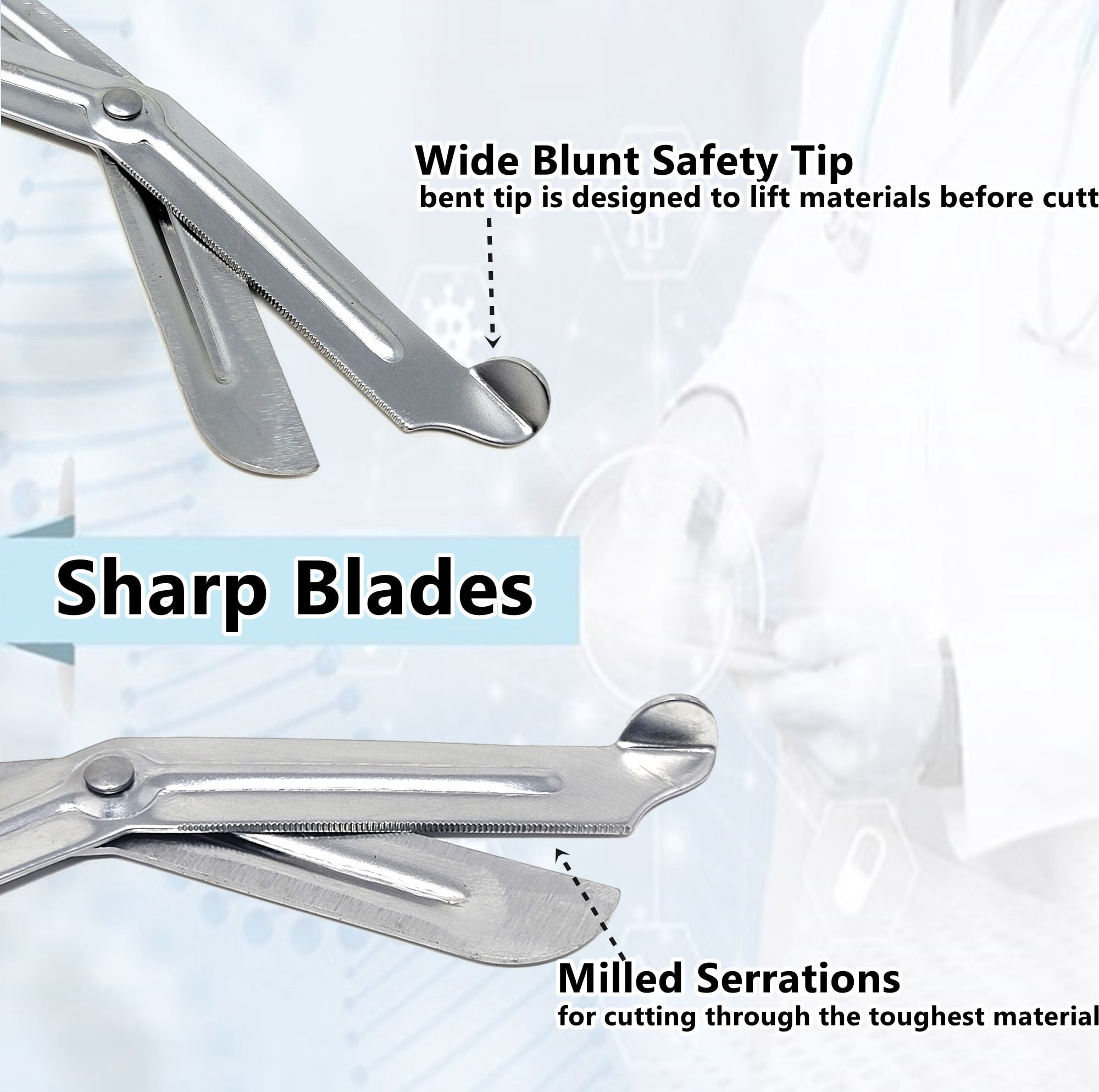 12/Pack Burgandy Handle Trauma Shears 7.25" Stainless Steel Scissors for Paramedics, EMT, Nurses, Firefighters + More