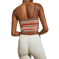 thumbnail image 4 of Genuiskids Women Sexy Summer Knitted Crop Top Crochet Boho Halter Neck Tops Camisole Fashion Crop Tank Top One Shoulder Blouse Streetwear, 4 of 5