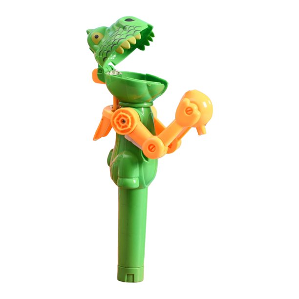 Varita de silicona con forma de dinosaurio para gatos y palito de madera para la limpieza dental