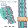 thumbnail image 2 of 2.5 Yards Vintage Elastic Jacquard Ribbon 2inch Green and Red Elastic Woven Jacquard Ribbon Boho Jacquard Elastic Band for DIY Craft Accessories Embellishment Decorations, 2 of 6
