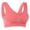 Watermelon Red, variant on Womens Plus Size Sports Bras Front-Close Seamless Solid Color No Underwire Padded Breathable Back-smoothing Push Up Bra for Running Yoga Dancing