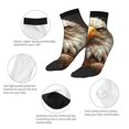 thumbnail image 5 of Rateoe Funny Bald Eagle Pattern Quarter Crew Socks,Toe Seamed Ankle Socks,Cotton Cushioned Breathable Athletic Crew Sports Socks, 5 of 7