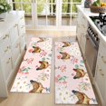 thumbnail image 4 of Kitchen Rugs Sets Of 2,Pink Chicken Floral Pattern Anti Fatigue Kitchen Mat Rugs Non Slip Washable,Decorative Kitchen Floor Mats for Kitchen,Sink,Laundry,17"X47", 4 of 5