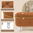 thumbnail image 5 of S-HOME 29.5 Inch Footboard Bench in Fabric Upholstered Design with Hidden Storage and Stylish Fringe for Any Room，Orange, 5 of 12