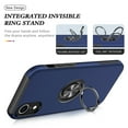 thumbnail image 4 of Phone Case for iPhone XR,[ Military Grade ] Drop Tested Protection Case with Magnetic Car Mount 360°Rotatable Ring Holder, 2-Layer Rugged Hybrid Hard PC Soft Rubber Cover for iPhone XR, Blue, 4 of 7