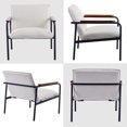 MidCentury Chair Sherpa Upholstered Living Room Corner Chair with Arms