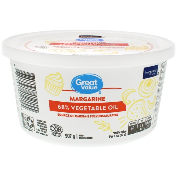 Great Value 68% Vegetable Oil Margarine, 907 g