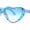 Blue Flower Blue, variant on Girls Kids Size Heart Shape Fun Print Plastic Sunglasses Clear Polka Dot Smoke