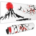 thumbnail image 1 of Japanese Cherry Blossom Mouse Pad, Waterproof Sakura Extended Large Gaming Mousepad Desktop, Big Long Non-slip Mouse Mat for Laptop, Keyboard, Computer for Decor Women Office, (White, XL 31.5*11.8 In), 1 of 5