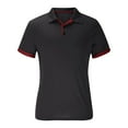 thumbnail image 2 of Jessboyy Mens Collared Shirts Short Sleeve 3 Button up Golf Shirt Business Casual Solid Color Work Tshirt Slim Fit Breathable Summer Tops Black XXL, 2 of 5