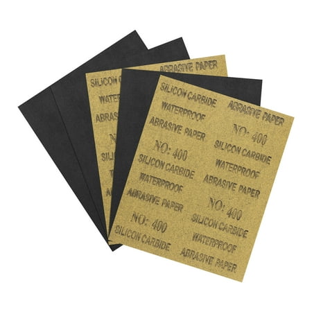 Uxcell 5pcs Sand Papers - [9 x 11 Inch x 400 Grits] Sandpaper Sheets for Metal Auto Wood Polishing and Scratches Removing Silicon Carbide Abrasive