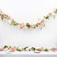 thumbnail image 3 of 2Pack Artificial Peony Flower Garland - Silk Peony Garland with Pink White Flowers for Wedding Party Table Decoration,6ft/Strand(White&Burgundy&Pink), 3 of 5