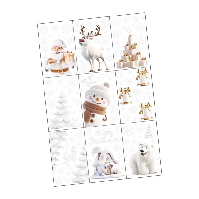 9x Adhesivos navideños para ventanas, calcomanías navideñas, fáciles de limpiar, regalo ideal, decoraciones navideñas, adhesivos para ventanas de Estilo A