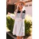 thumbnail image 4 of ABPHQTO Vestido tipo camiseta de encaje con patchwork de leopardo a rayas negras para mujer, 4 of 5