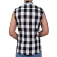 thumbnail image 2 of Hot Leathers FLM5004 Men’s Black and White Sleeveless Cotton Flannel Shirt Medium, 2 of 2