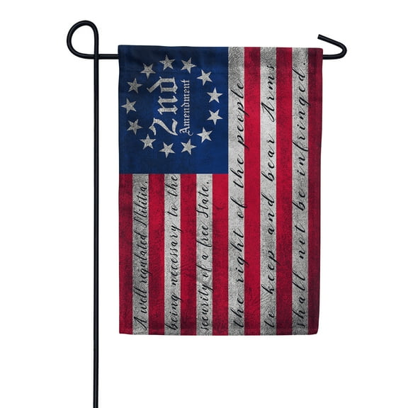 America Forever 2nd Amendment Garden Flag 12.5 x 18 Inch Double Sided Outdoor Yard Decorative Vintage Old Rustic Style Antique USA 1791 Vintage American Flags, Made in the USA