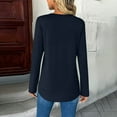 thumbnail image 5 of XuJwPNcy Long Sleeve Tops for Women V Neck Tunic Business Casual Dressy Blouse Rolled Sleeve Solid Color T Shirts（Navy,Medium), 5 of 7