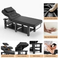 thumbnail image 5 of Pro Heavy Duty Stationary Massage Treatment Table,Salon Beauty Facial Bed Adjustable Backrest with Open-Chest,Headrest Metal Frame PU Leather for Spa,Tattoo,Esthetician(Black), 5 of 19