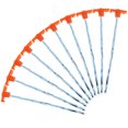 thumbnail image 1 of (10 Pack) ASR Outdoor Universal Galvanized Twisted Metal PVC Camping Gear Canopy Tent Stakes, Orange, 1 of 7